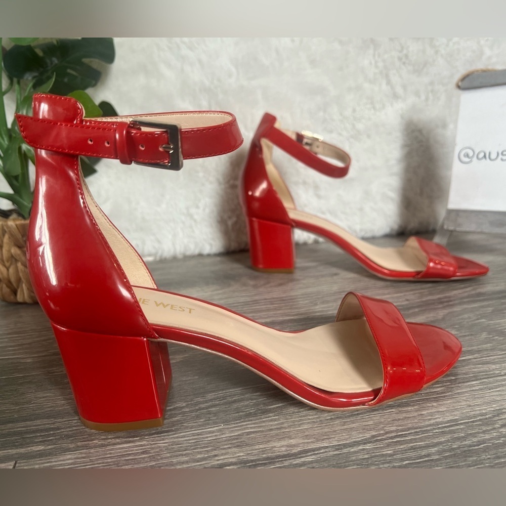 Nine West Fields Block Heeled Sandal In Rare Pate… - image 3